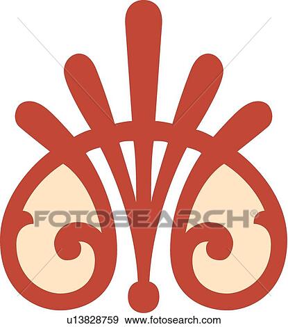 Coral and tan design View Large Clip Art Graphic Clip Art - Coral and tan design . Fotosearch