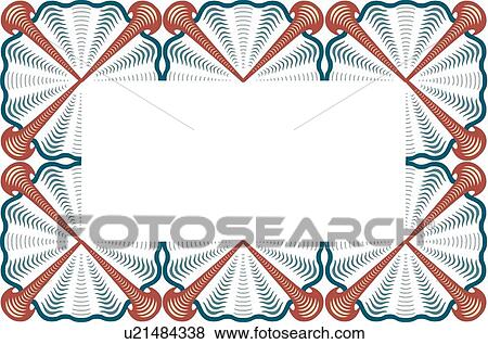Clip Art - Coral and teal frame. Fotosearch
