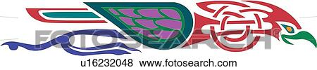 Coral, green and purple horizontal bird Design Ornament View Large Clip Art Graphic Clip Art - Coral, green and purple horizontal bird Design Ornament. Fotosearch
