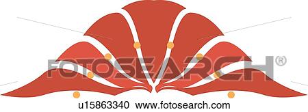 Clipart - Coral header with orange circles . Fotosearch