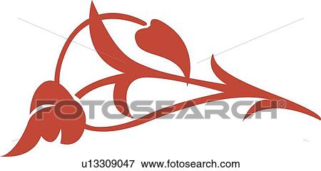 Clip Art - Coral leaves and lines . Fotosearch