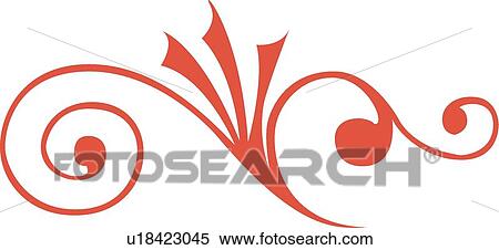 Coral lines and swirls View Large Clip Art Graphic Clipart - Coral lines and swirls . Fotosearch