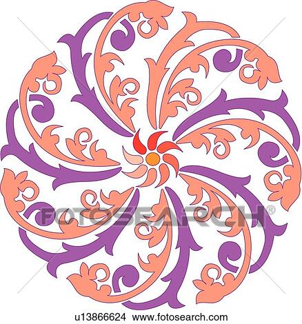 Coral, purple and red circular leaf Design Ornament View Large Clip Art Graphic Clipart - Coral, purple and red circular leaf Design Ornament. Fotosearch