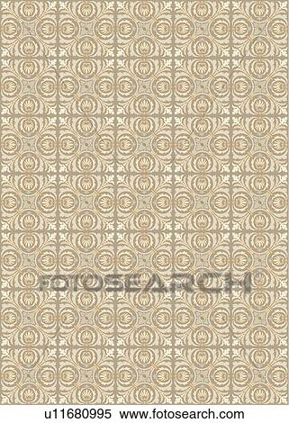 Clipart - Cream grey fancy background pattern. Fotosearch