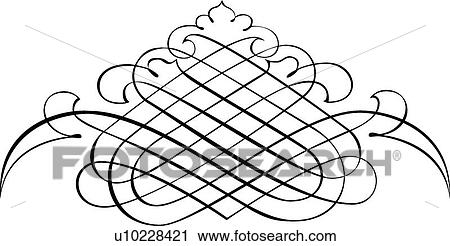Clipart - Crisscross and swirly Calligraphic Design. Fotosearch
