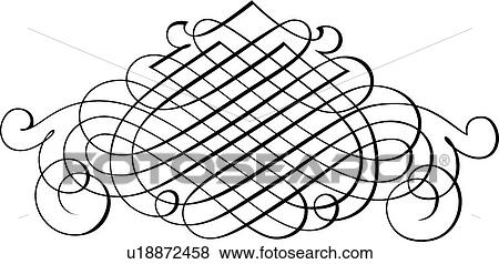 Clip Art - Crisscross Calligraphic Design. Fotosearch
