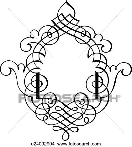 Crisscross Calligraphic Design of a frame View Large Clip Art Graphic Clipart - Crisscross Calligraphic Design of a frame. Fotosearch