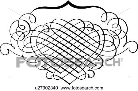 Crisscross Calligraphic Design of crest View Large Clip Art Graphic Clipart - Crisscross Calligraphic Design of crest. Fotosearch