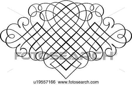 Clip Art - Crisscross Pattern Calligraphic Design. Fotosearch