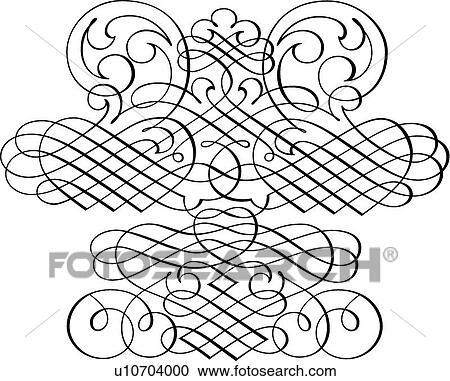 Clipart - Crisscrossing swirled Calligraphic Design. Fotosearch