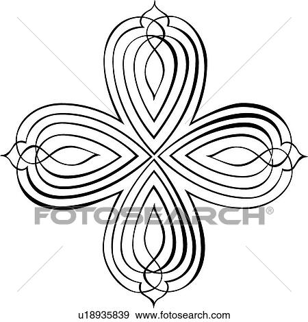 Clip Art - Cross Calligraphic Design. Fotosearch