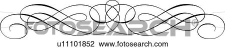 Clipart - Curvy Line Calligraphic Design. Fotosearch