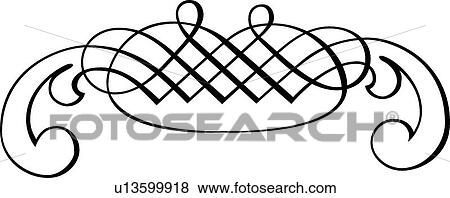 Clip Art - Decorative Calligraphic Design. Fotosearch