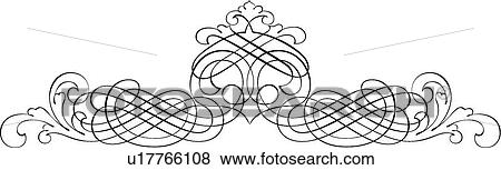 Clip Art - Decorative Calligraphic Design. Fotosearch