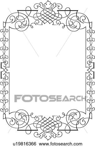 Clip Art - Decorative Calligraphic Design. Fotosearch