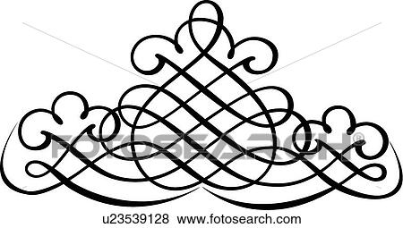 Clip Art - Decorative Calligraphic Design. Fotosearch