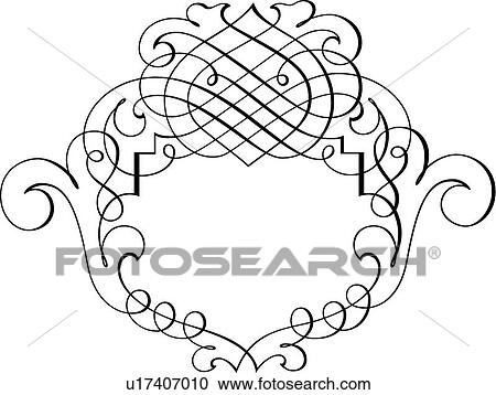 Clipart - Decorative Calligraphic Design. Fotosearch