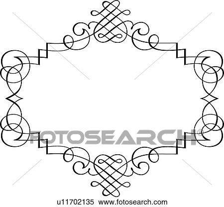 Clipart - Decorative Calligraphic Design Frame. Fotosearch