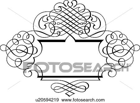 Clip Art - Decorative Calligraphic Designed frame. Fotosearch
