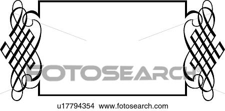 Clipart - Decorative Calligraphic Designed frame. Fotosearch