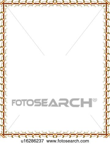 Clip Art - Delicate Leaf Border. Fotosearch
