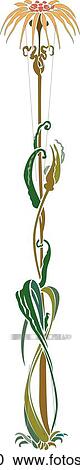 Clipart - Design Ornament with Single Flower and Stem. Fotosearch