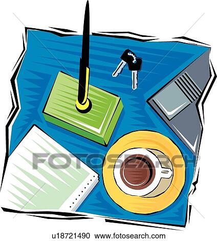 Desk View Large Clip Art Graphic Clipart - Desk. Fotosearch
