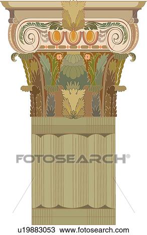 Clipart - Detail of Column. Fotosearch