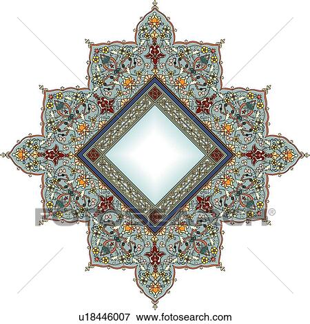Diamond fancy teal frame View Large Clip Art Graphic Clip Art - Diamond fancy teal frame . Fotosearch
