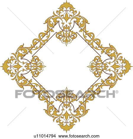 Diamond gold frame View Large Clip Art Graphic Clipart - Diamond gold frame. Fotosearch