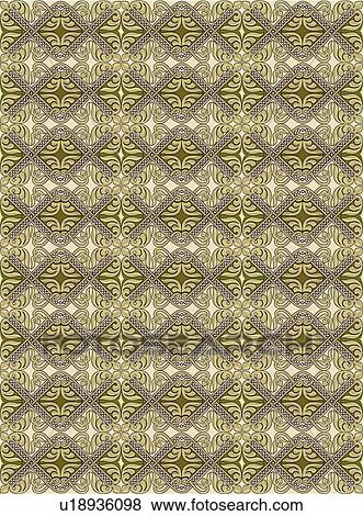 Clip Art - Diamond leaf brown and cream background pattern. Fotosearch