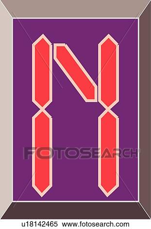 Digital Capital N View Large Clip Art Graphic Clipart - Digital Capital N. Fotosearch