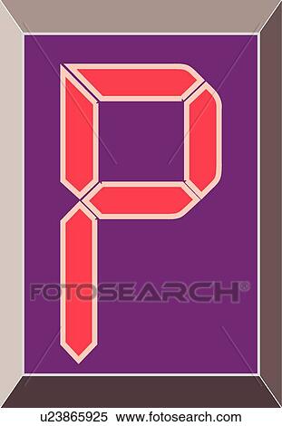 Digital Capital P View Large Clip Art Graphic Clipart - Digital Capital P. Fotosearch