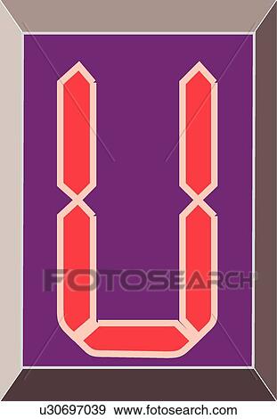 Digital Capital U View Large Clip Art Graphic Clip Art - Digital Capital U. Fotosearch