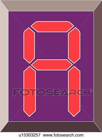 Clip Art - Digital letter A. Fotosearch