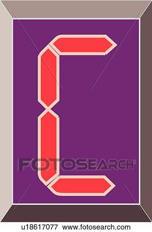 Clip Art - Digital letter C. Fotosearch