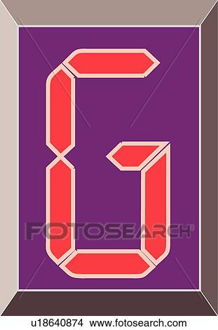Digital letter G View Large Clip Art Graphic Clipart - Digital letter G. Fotosearch