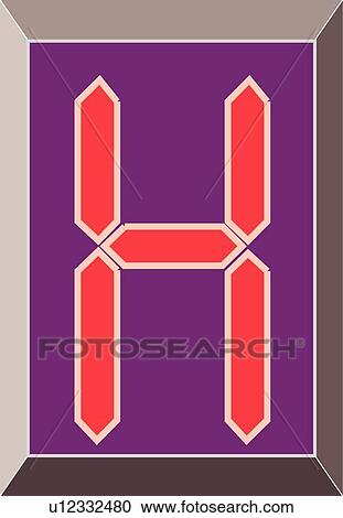 Digital letter H View Large Clip Art Graphic Clipart - Digital letter H. Fotosearch