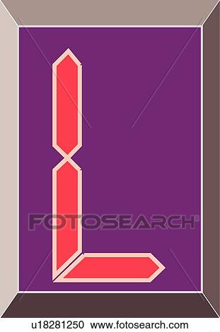 Clipart - Digital letter L. Fotosearch
