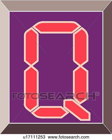 Digital letter Q View Large Clip Art Graphic Clipart - Digital letter Q. Fotosearch