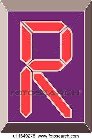 Clip Art - Digital letter R. Fotosearch