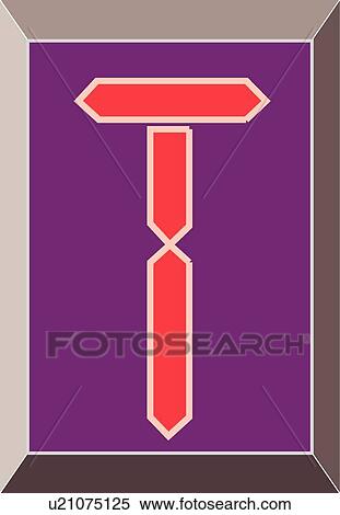 Clipart - Digital letter T. Fotosearch