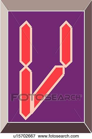 Digital letter V View Large Clip Art Graphic Clip Art - Digital letter V. Fotosearch