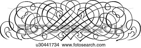 Elegant Calligraphic Design View Large Clip Art Graphic Clipart - Elegant Calligraphic Design. Fotosearch