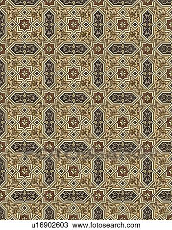 Clipart - Elegant fancy brown cream background pattern. Fotosearch