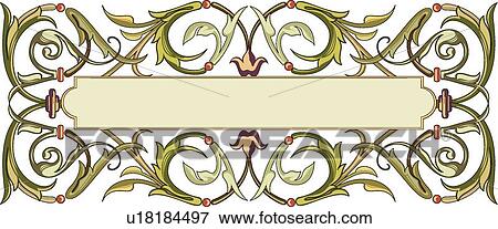 Elegant Green Banner View Large Clip Art Graphic Clip Art - Elegant Green Banner. Fotosearch