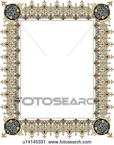 Clipart - Fancy Arabesque Border. Fotosearch