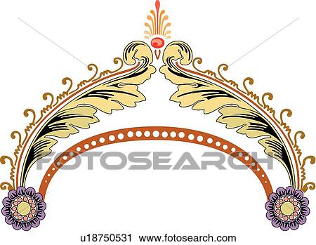 Clipart - Fancy arch with flowers . Fotosearch