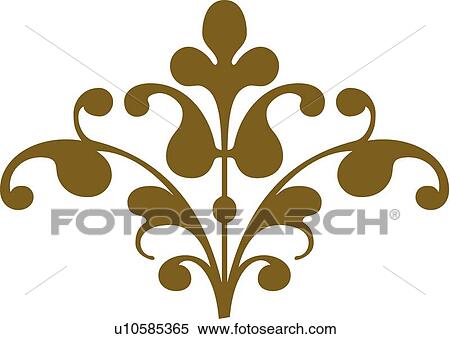 Clipart - Fancy brown design . Fotosearch