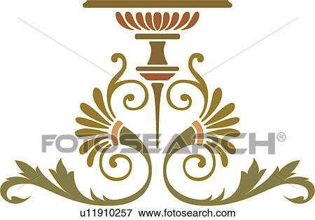 Fancy brown design with leaves  View Large Clip Art Graphic Clip Art - Fancy brown design with leaves . Fotosearch